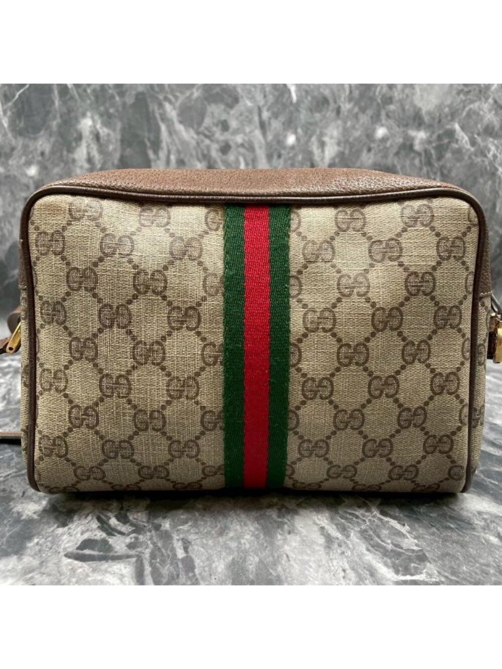 Gucci GG Sherry Line Shoulder Bag Brown Leather - Picture 3 of 10